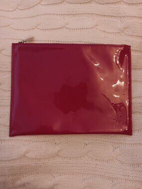 YSL magenta patent beauty pouch
